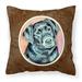 Carolines Treasures 7177PW1414 Black Labrador Fabric Decorative Pillow 14Hx14W multicolor