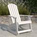 Merrick Lane All-Weather Polyresin Adirondack Rocking Chair with Vertical Slats in White