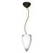 1KX-412506-BR-Besa Lighting-Juli-One Light Cord Pendant with Flat Canopy-6 Inches Wide by 11.25 Inches High-Bronze Finish-Opal Glossy Glass