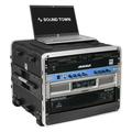Sound Town Lightweight 8U PA DJ Rack/Flight/Road Case with 7U Rack Space ABS Construction 19â€� Depth Retractable Handle Wheels and Heavy-Duty Latches (STRC-A8UT)