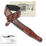 Walker & Williams GB-101 Bourbon Brown Padded Leather Strap Classic Live Oak Pattern