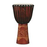 Latin Percussion LP713LR World Beat Wood Art Large Djembe Red with Natural