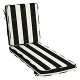 Arden Selections ProFoam Performance Outdoor Chaise Lounge Cushion 46 x 21 Onyx Black Cabana Stripe