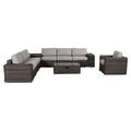 Living Source International 11-Piece Sectional Set with Cushions in Espresso