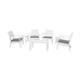 Luxury Commercial Living 7-Piece White and Taupe Gray Outdoor Patio Seating Set with Cushions 36