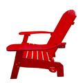 Docooler Outdoor or indoor Wood Reclining Adirondack chair with an hole to hold umbrella on the arm red