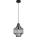 CWI Lighting Alethia 1 Light Down Contemporary Metal Pendant in Black