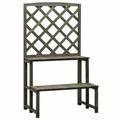 Lixada Plant Stand with Trellis Gray 27.6 x16.5 x47.2 Solid Firwood