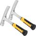 ZOENHOU 2 PCS 32 oz Brick Hammer 11.81 Inch Flat Head Rock Pick Hammer Chrome Plated All Steel Geologist Hammer Masonry Hammer with Shock Reduction Grip In Silver Finish