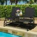 Costway 2 Person Outdoor Patio Double Glider Chair Loveseat Rocking Black