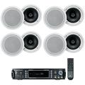 Rockville RPA60BT Home Theater Receiver Amplifier+(8) 8 White Ceiling Speakers