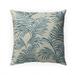 Blue Tropical Leaves Outdoor Pillow by Kavka Designs