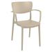 Lisa Outdoor Dining Arm Chair Taupe (set of 2)