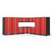 NewAge Products Pro Series Red 16 Piece Set Heavy Duty 18-Gauge Steel Garage Storage Cabinet System