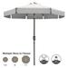 ABCCANOPY 98 Light Gray Round Table and Market Patio Umbrella