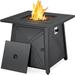 Yaheetech 28 Propane Gas Fire Pit with Lid and Iron Tabletop Black