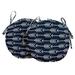 Vargottam Indoor/Outdoor Round Bistro Chair Cushions Block Print 15-Inch Bistro Chair Pads Waterproof Seat Chair Cushion For Home/Office- Set Of 2 (Navy Blue)