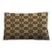 Ahgly Company Patterned Outdoor Rectangular Saddle Brown Lumbar Throw Pillow 13 inch by 19 inch