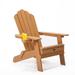 Dcenta Folding Adirondack Chair with Pullout Ottoman with Cup Holder Oversized Poly Lumber for Patio Deck Garden Backyard Furniture Easy to Install BROWN. Banned from selling on