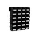 Triton Products 26 Pc Wall Storage Unit with 7-3/8 In. L x 4-1/8 In. W x 3 In. H Black Interlocking Poly Bins 24 CT Wall Mount Rails 8-3/4 In. L with Hardware 2 Pk