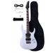 Veryke Novice Entry Level - 170 Electric Guitar with HSH Pickup Bag Strap Paddle Rocker Cable Wrench Tool Guitar Outfit Set for Beginners Students - White