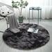 Fluffy Colorful Shag Round Area Rug Plush Carpet For Kids Girls Living Room Bedroom Decor Multicolor Area Rug (Round)