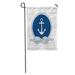 LADDKE Nautical Badge Anchor of Round Rope White on Dark Blue Garden Flag Decorative Flag House Banner 12x18 inch