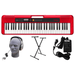 Casio CT-S200RD PPK 61-Key Premium Keyboard Pack with Stand Headphones & Power Supply Red