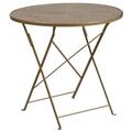 Bowery Hill 30 Round Folding Patio Dining Table in Gold