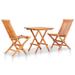 vidaXL 3 Piece Folding Bistro Set Solid Teak Wood