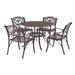 Homestyles Sanibel Aluminum 5 Piece Outdoor Dining Set in Bronze