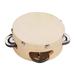 4 Inch Hand Tambourine with Metal Single Row Jingles Sheepskin Drum Skin Wooden Tambourines Entertainment Musical Timbrel for Adults Kids Dancine Singing Party