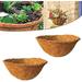 2pcs 16 inches Round Coco Coir Liners Replacement for Hanging Basket 100% Natural Pre-Formed Coconut Fiber Planter Liners for Garden Flower Vegetables Pot/Wall Hanging Baskets/Fence Flower Baskets