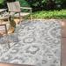 Lucena Modern Medallion High-Low Light Gray/Ivory 5 ft. x 8 ft. Indoor/Outdoor Area Rug