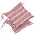 Vargottam Indoor/Outdoor Tufted Printed Square Seat Patio Cushion Set Of 2 Water Resistant Patio Furniture Seat Cushion 19-inches Pink | Striped