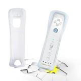 Turpow Remote Controller for Wii Built-in Motion Plus Remote Compatible with Nintendo Wii and Wii U Game Wireless Controller with 3 Axis /Shock Function with Silicone Case and Wrist Strap (White)