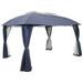 Sunnydaze 10 x13 Gazebo with Screens and Privacy Walls - Navy