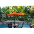 6.5 x 10 ft. Aluminum Patio Market Umbrella Tilt with Crank - Orange Fabric & Black Pole