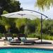 Devoko 10ft Patio Offset Umbrella Outdoor Hanging Umbrellas White