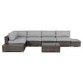 Living Source International 8-piece Sectional Set with Cushion in Espresso