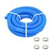 Dcenta Pool Hose with Clamps Weather Resistant Swimming Pool Replacement Hose Pipe for Pool Filter Replacement and Extension Skimmers Pool Cleaner Spa Cleaner Blue 1.4 Inch by 19.6 Feet