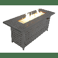 57In Outdoor Gas Propane Fire Pits Table Aluminum 50000Btu Firepit Fireplace Dinning Table with Lid Fire Glass Retangular Etl Certification for Garden Backyard Deck Patio-Mocha