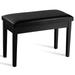 Costway PU Leather Piano Bench Padded Double Duet Keyboard Seat Storage Black