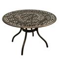 Oakland Living 48 in. Ornate Traditional Outdoor Mesh Lattice Aluminium Round Dining Table Bronze