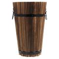 Flower Planter Pot Wooden Barrel Plant Bucket Planters Wood Rustic Flowerpot Garden Succulent Outdoor Retro Pots Whiskey