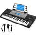 Donner Keyboard Piano 54 Key Piano Keyboard Electric Keyboard with Microphone Music Stand and Piano App Portable Electric Piano Supports MP3/USB MIDI/Audio/Microphone/Headphones/Sustain Pedal