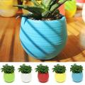 Vnanda 5Packs Small Succulent Planter Pots Tray Round Resin Succulent Air Plant Flower Pots Cactus Faux Plants Containers Modern Decor for Home and Office Decorative Pots-2.76 x 2.56