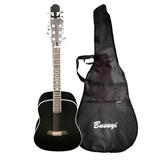 12 String Acoustic / 6 String Acoustic Double Sided Travel Dreadnought Busuyi Guitar (Black) All Levels