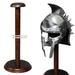 17 Solid Wooden Display Stand for Medieval Helmet Roman Round Base