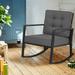 Costway Patio Rattan Rocker Chair Outdoor Glider Rocking Chair Cushion Lawn Grey